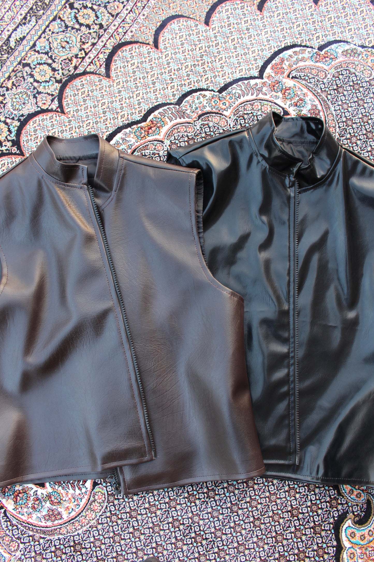 Sleeveless Jacket Dark Brown