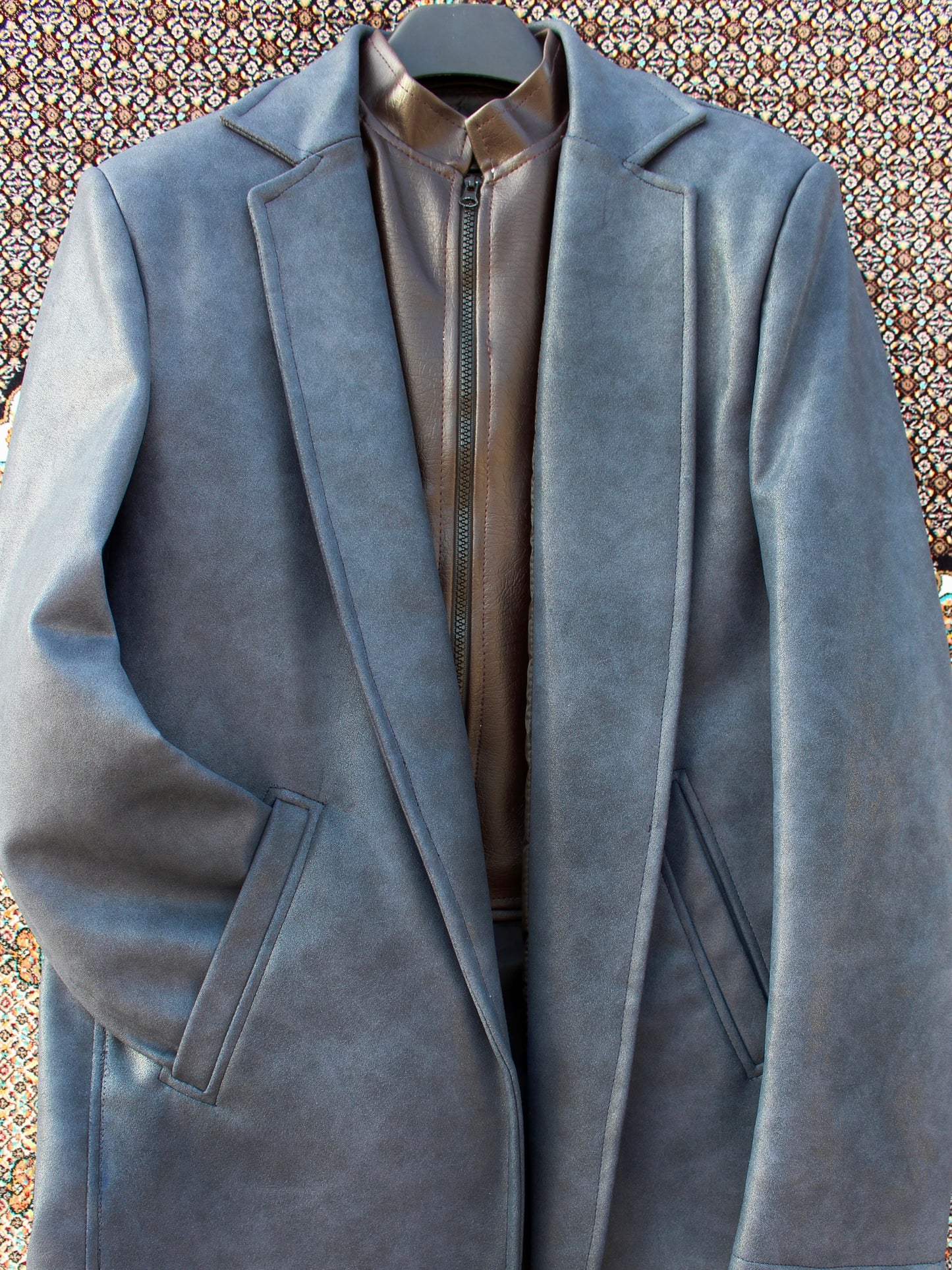 Aahang Overcoat Muted Dark Blue