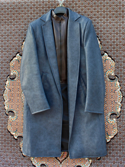Aahang Overcoat Muted Dark Blue